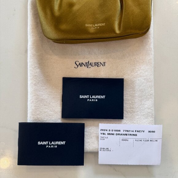 NWT Saint Laurent Mini Pochon Bag in New Jungle - Picture 7 of 10